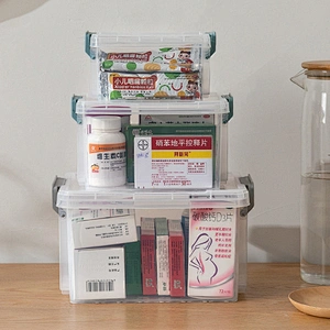 home office desk easy locked transparent small plastic drawer storage box set with lid organizer container Medical Kit box
