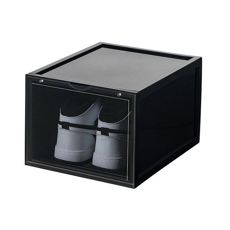 wholesale drawer type Steady Stackable custom logo drop front or Side Open clear giant magnetic Nike shoe box organizer plastic