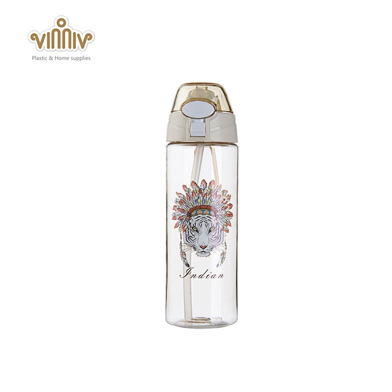 600ML clear sports plastic drinking water bottle