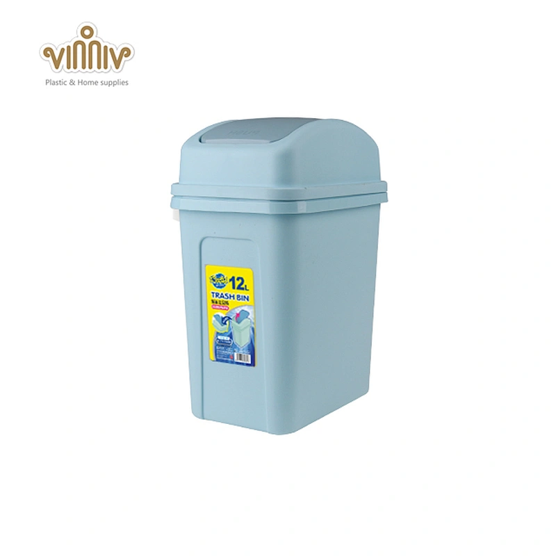 12L square flip lid plastic garbage bin