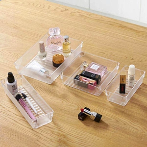 Desk clear Kitchen Drawer Divider cosmetic organizer storage box with dividers and drawers box