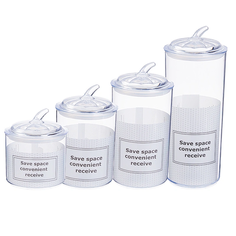 Hallowmas candy Round Easy smooth Lock kitchen storage tank small clear plastic airtight food storage jar lid packaging