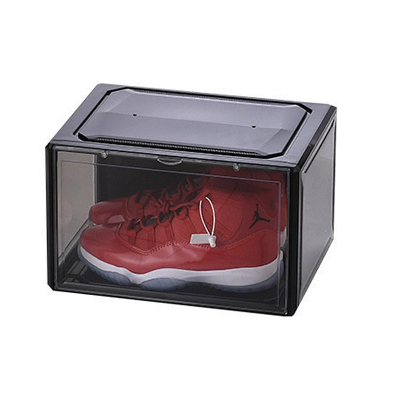 Plastic luxury magnetic nike sneakers drawer shoe box acrylic carton storage display case holder organizer transparent