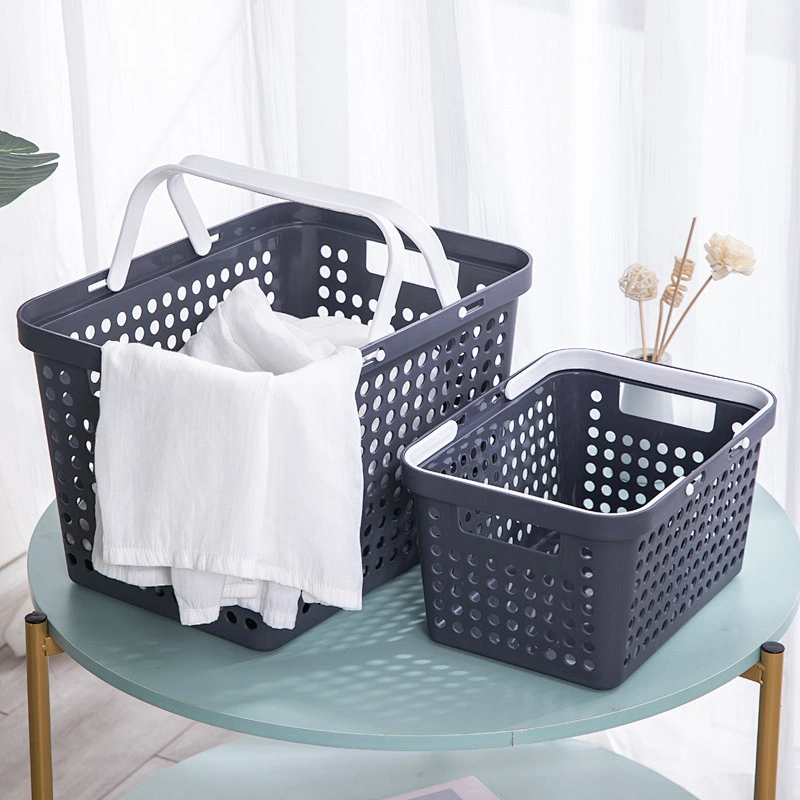 sundries food bathroom office hotel plastic baskets storage container set wholesale with handle