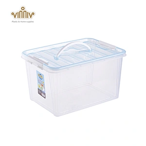 16L transparent portable plastic storage box