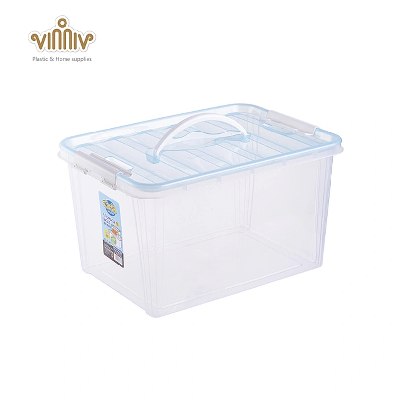 16L transparent portable plastic storage box
