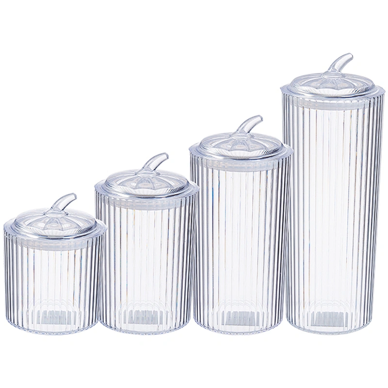 Halloween Round Easy stripe Lock kitchen organizer plastic empty food clear packaging jars food grade airless jar manufacturer