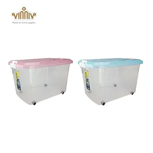 35L removable plastic storage box with wheels