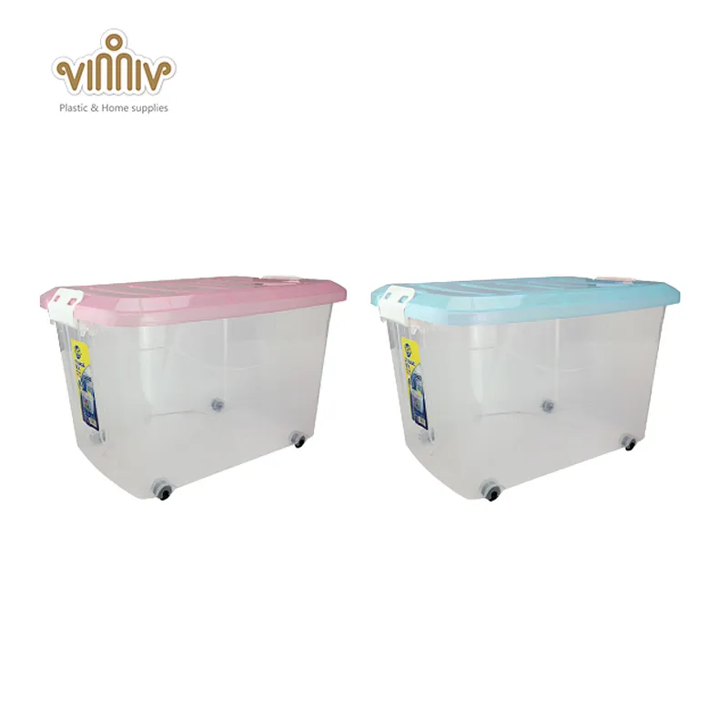 35L removable plastic storage box with wheels