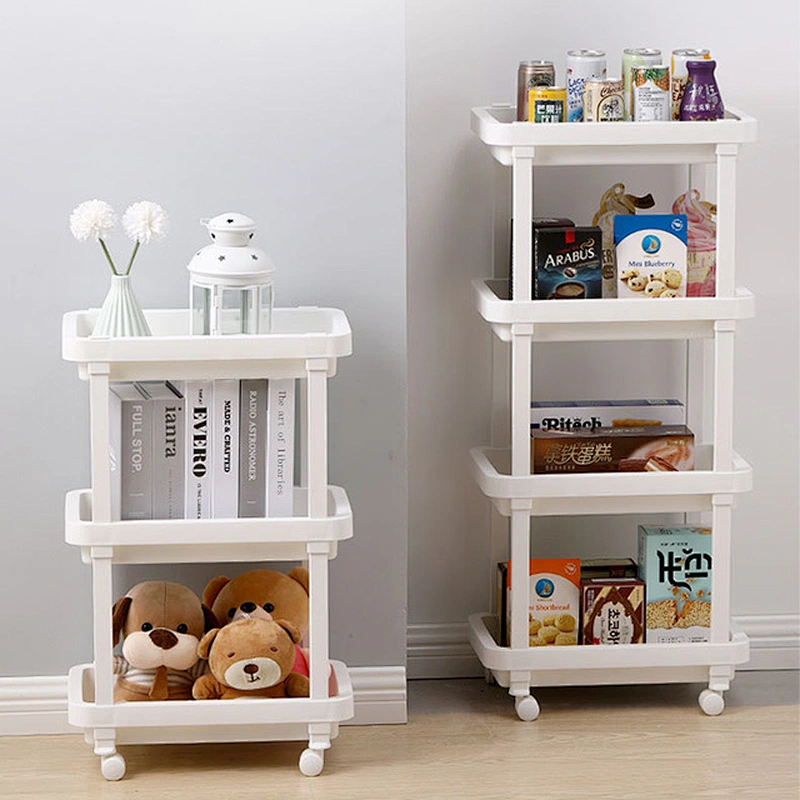 Wholesale High Quality Storage Cabinet Rack Organizer Kitchen Bathroom Floor Stand modern Plastic Shelf shelves