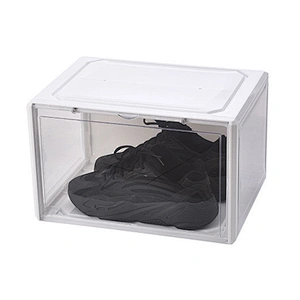 Plastic luxury magnetic nike sneakers drawer shoe box acrylic carton storage display case holder organizer transparent