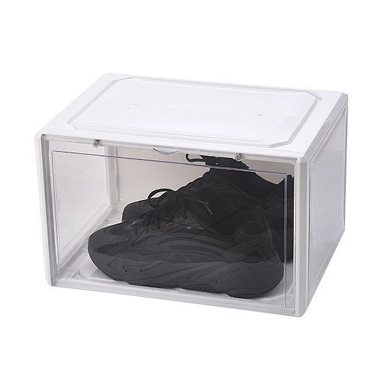 Plastic luxury magnetic nike sneakers drawer shoe box acrylic carton storage display case holder organizer transparent