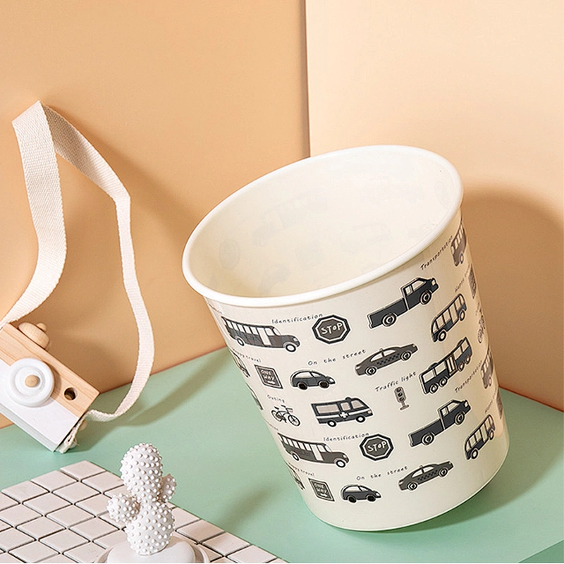 Round custom made small bathroom dust bin trash can plastic
