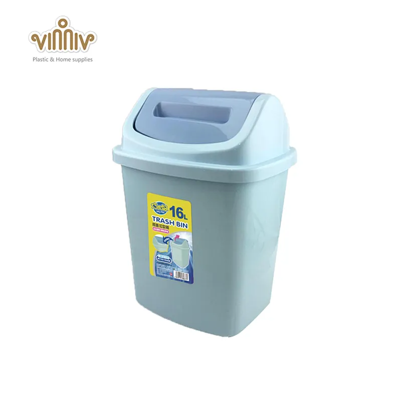 16L plastic square flip plastic waste bin