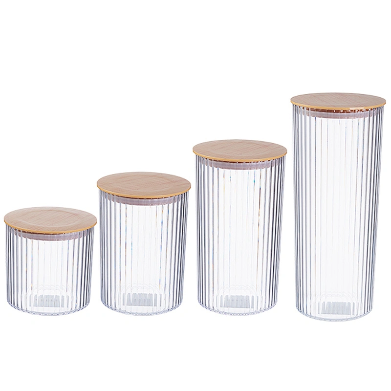 Round plastic kitchen canister Food Storage Container storage tank clear Airtight Food Jars with lids
