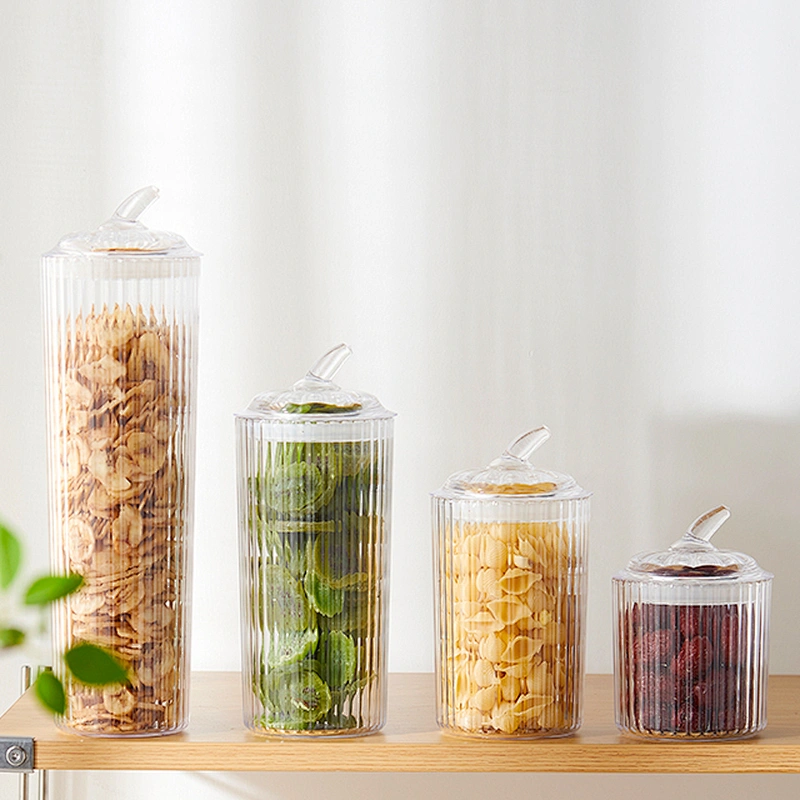 Halloween Round Easy stripe Lock kitchen organizer plastic empty food clear packaging jars food grade airless jar manufacturer
