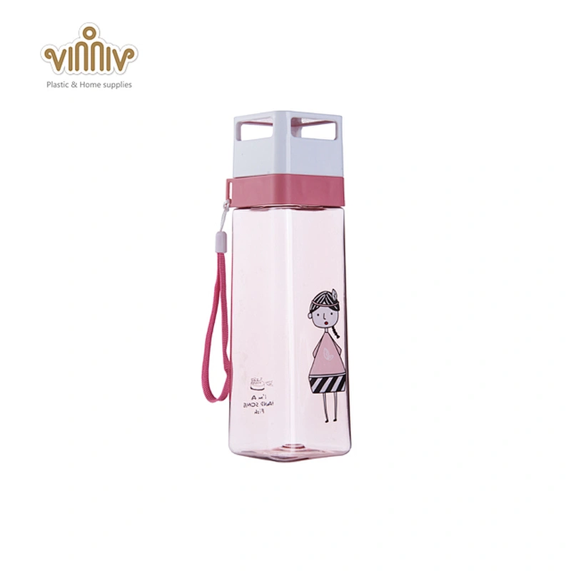 600ML clear sports plastic drinking water bottle