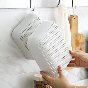 collapsible storage container kitchen plastic vegetable drain basket washing bowl fresh