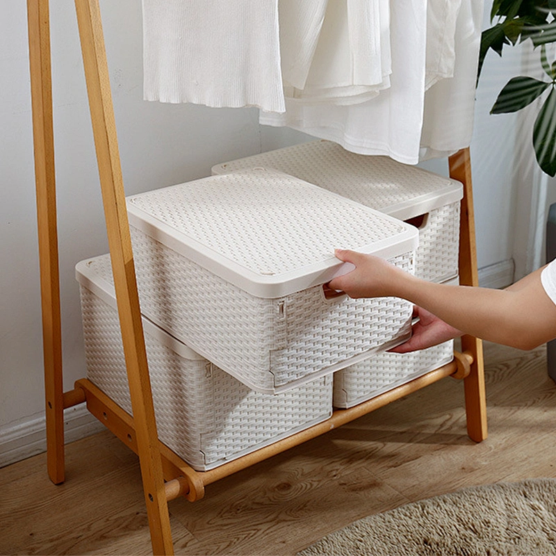 household items organiser plastic ratan foldable basket cloth organizer drawer box storage Container with lids