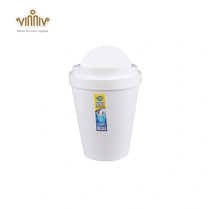 9L cup-shaped plastic trash can with flip lid
