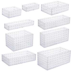 Carved Plastic Drawer Organizer Dividers for Bathroom Cosmetic Makeup and Kitchen Silverware Cutlery Utensil Tool Box