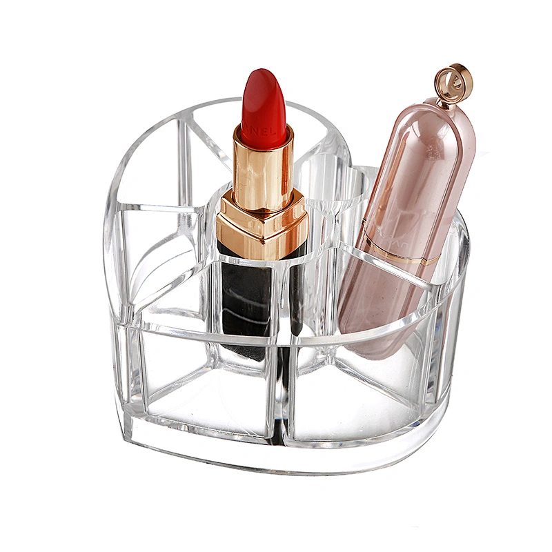 Amazon hot selling heart shaped acrylic lipstick case holder organizer
