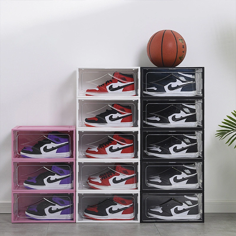 custom folding plastic clear snack nike sneakers storage box shoe packaging organizer boxes display case nike