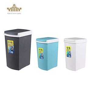 Hot selling 9L indoor touch open plastic dustbin