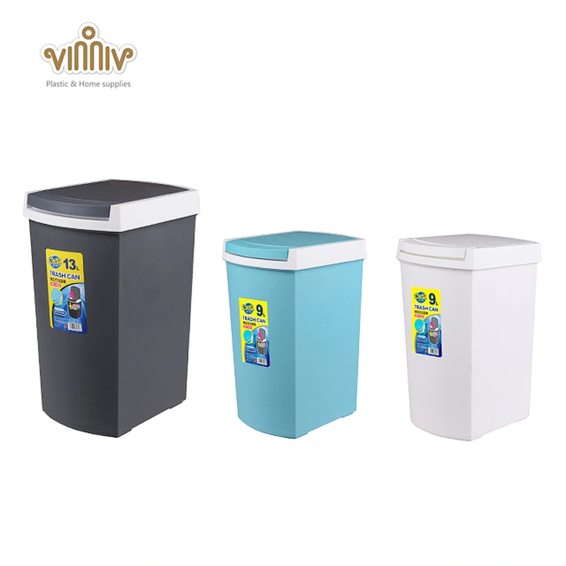 Hot selling 9L indoor touch open plastic dustbin