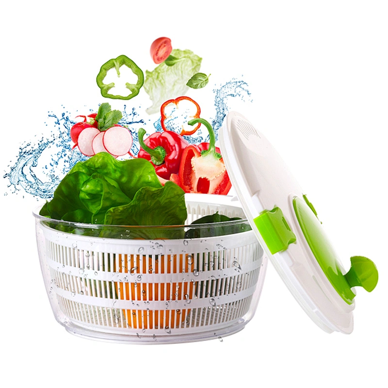 Hand pull grips plastic salad Mixer spinner dryer Manual maker large Fruit and vegetable bowl Salad spinner