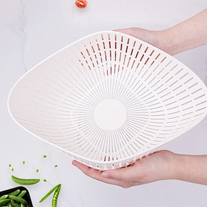 fruits vegetable food plastick vegetable double layer thick drain basket washing bowl set