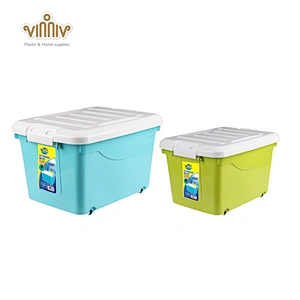 35L PP removable plastic storage box with wheels
