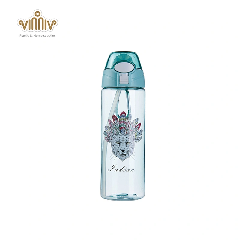 600ML clear sports plastic drinking water bottle