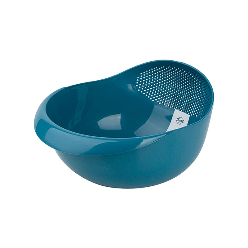 Amazon hot selling Fashionable Kitchen Double-layer Design Portable Drain Basket Vegetable and Fruit Basket Filter Bowl Set