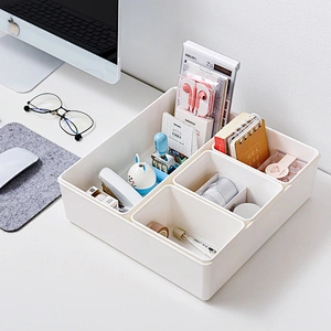 plastic bathroom office desk storage underwear drawer organizer divider box