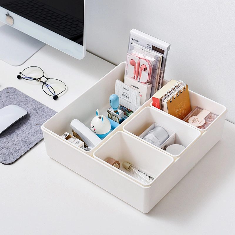 plastic bathroom office desk storage underwear drawer organizer divider box