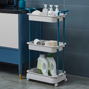 multifunctional kitchen home storage rack wicker shelf organizer for bathroom with wheels