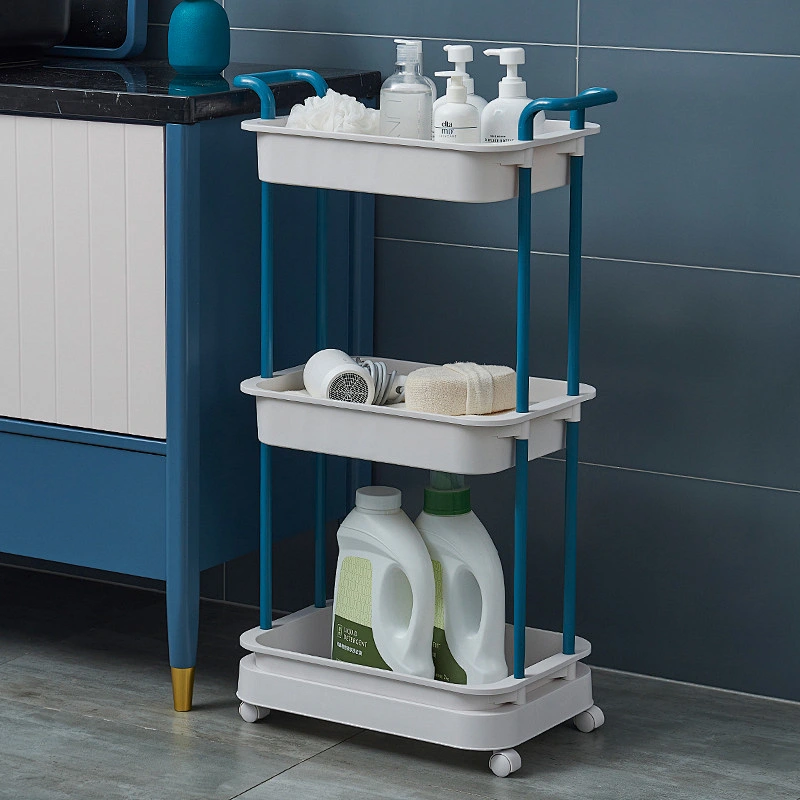 multifunctional kitchen home storage rack wicker shelf organizer for bathroom with wheels