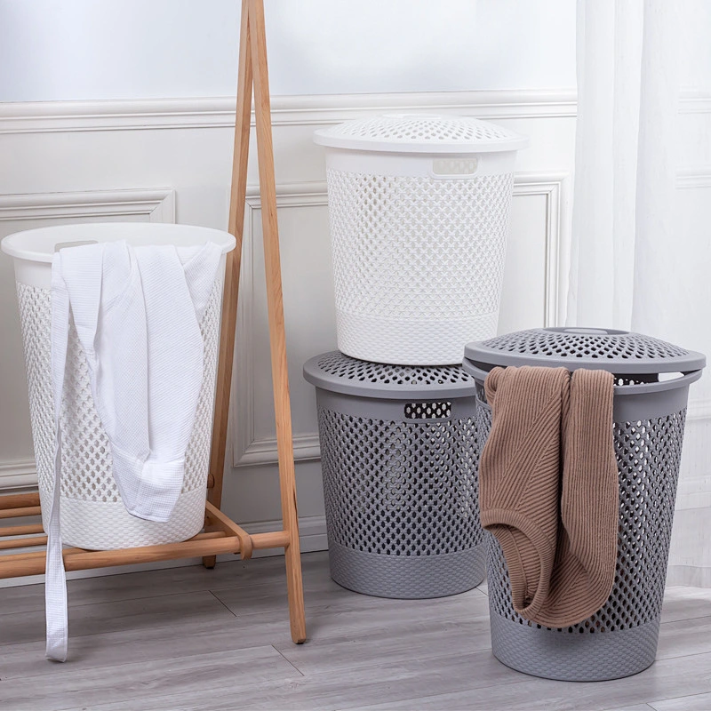 wholesale bathroom organizer storage boxes bins cheap pp woven washing basket plastic with handle