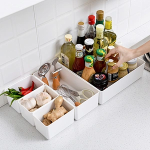 plastic bathroom office desk storage underwear drawer organizer divider box