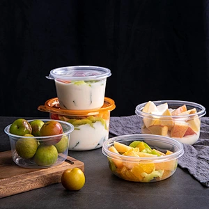 15oz 25oz 31oz 1000ml Injection Wholesale Cheap round Take away disposable food to go containers fast food with lids pp material