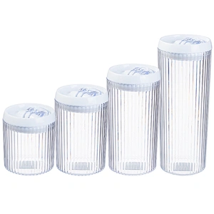 Square/Round plastic clear packaging bottles jars food grade jam airless clip cookie jar with Easy Locked lids in bulk