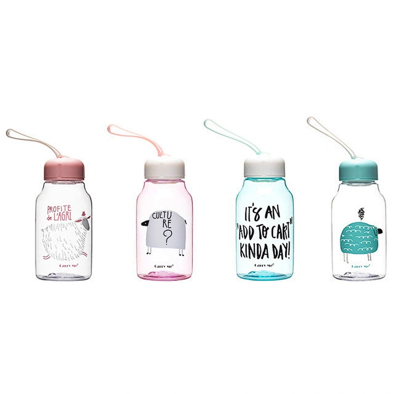 350ml 550ml  plastic kids children carton fancy design eco friendly motivational portable drinking mini water bottle