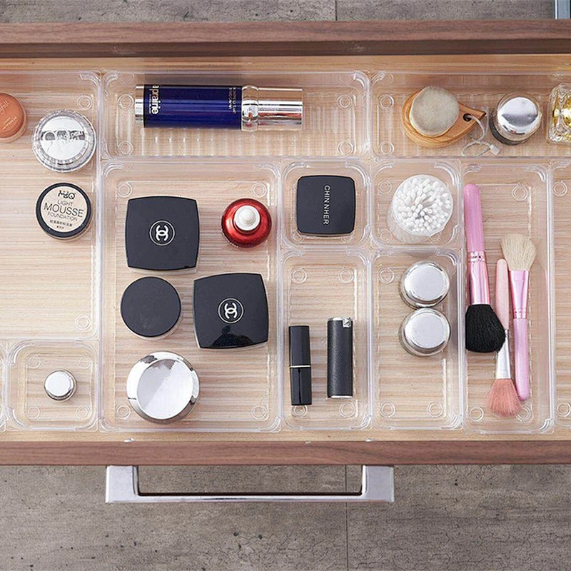 Desk clear Kitchen Drawer Divider cosmetic organizer storage box with dividers and drawers box