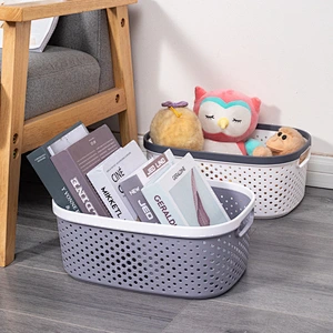 bath large stackable kids toy clothing pp plastic woven dirty laundry sundries storage baskets container bin for bathroom