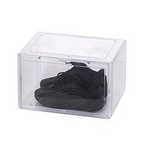 Plastic luxury magnetic nike sneakers drawer shoe box acrylic carton storage display case holder organizer transparent