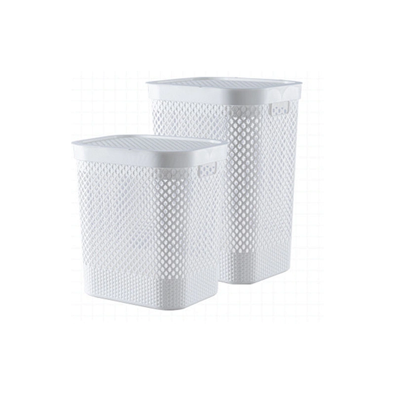 rectangle bath sundries round container handle plastic woven laundry washing basket with lids wholesale with handle