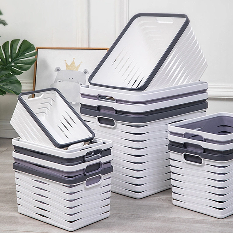 wholesale houseware custom stackable plastic pp laundry storage basket containers bathroom organizer for home use