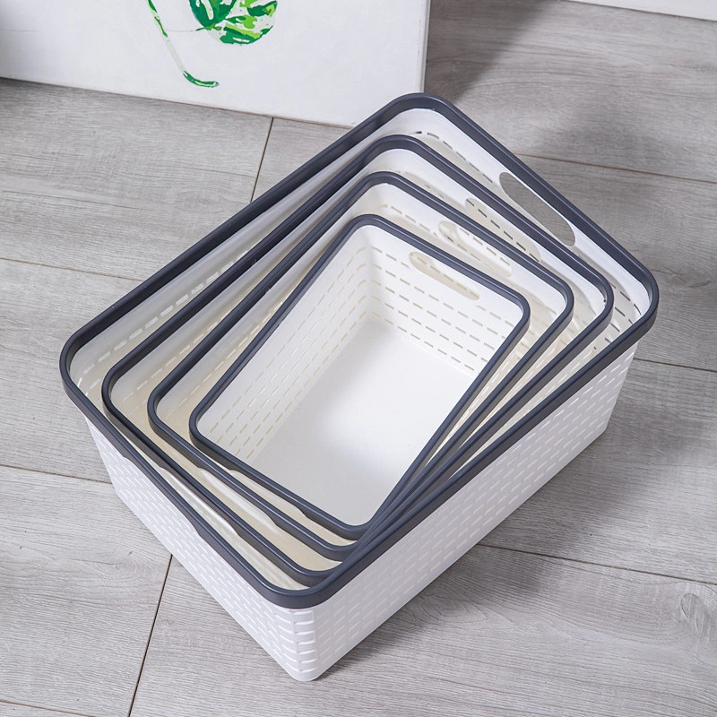 multipurpose home storage organization toy office organizer plastic stacking woven baskets with handle