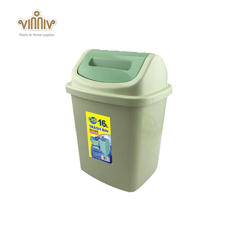 16L plastic square flip plastic waste bin